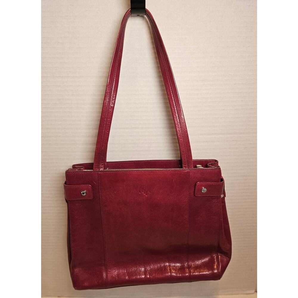 SALE Monsac Original Red Leather Shoulder Bag NEW Classic Design Double Handle